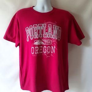Portland Oregon mens red short sleeve t-shirt